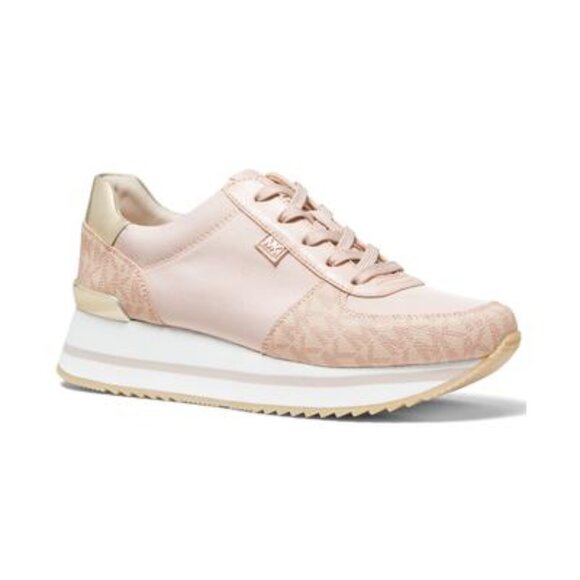 Michael Michael Kors Women's Monique Trainer Lace-up Sneakers - Ballet Pink Logo - Picture 1 of 2